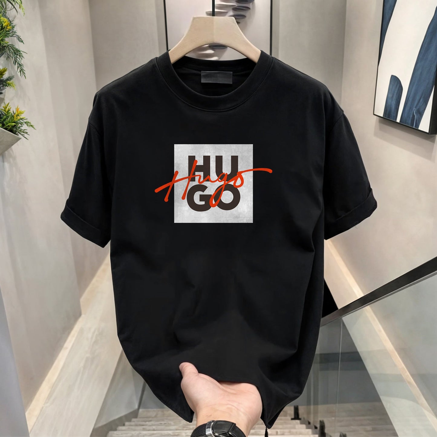 Men's Brand Premium Selling T-Shirt (BD-HUGO RED+LV)
