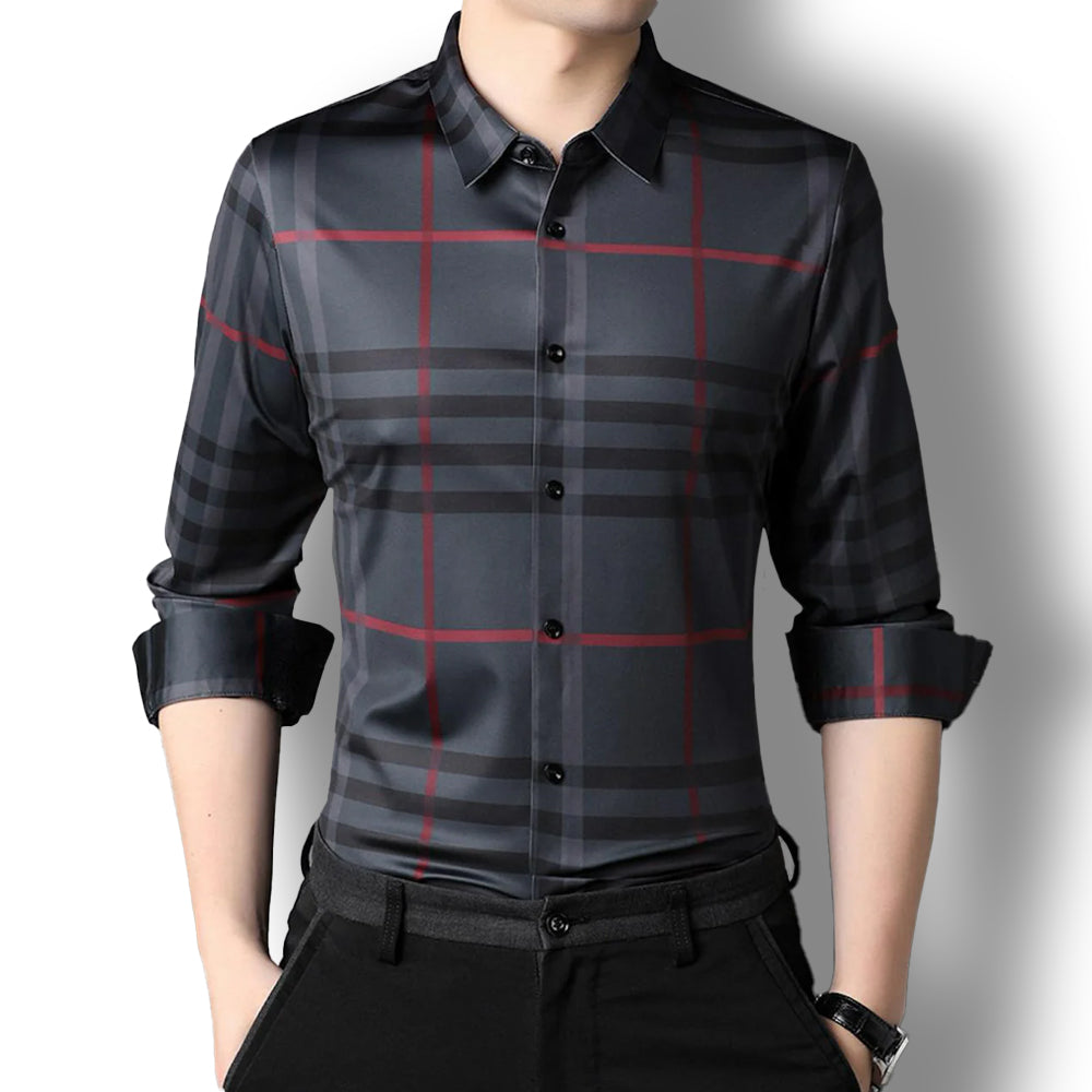 Urban Metal Cotton Full Sleeve Check Shirt (GREYBOX)