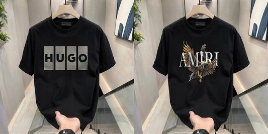 Men's Brand Premium Selling T-Shirt (BD-HUGO BOX+AMIRI)