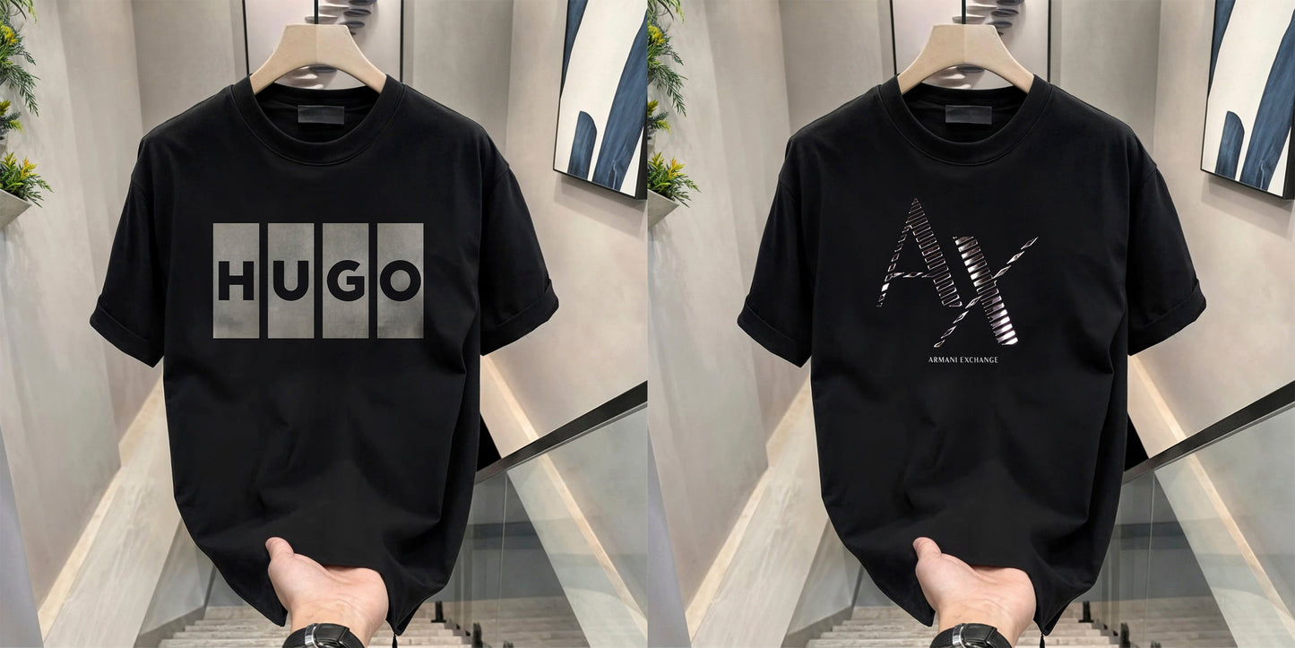 Men's Brand Premium Selling T-Shirt (BD-HUGO BOX+AX CUT)
