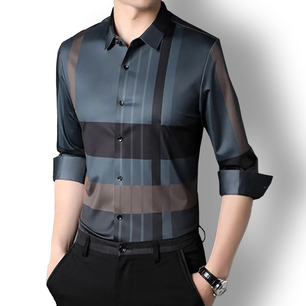 Midnight Metal Style Cotton Full Sleeve Check Shirt (BBB)