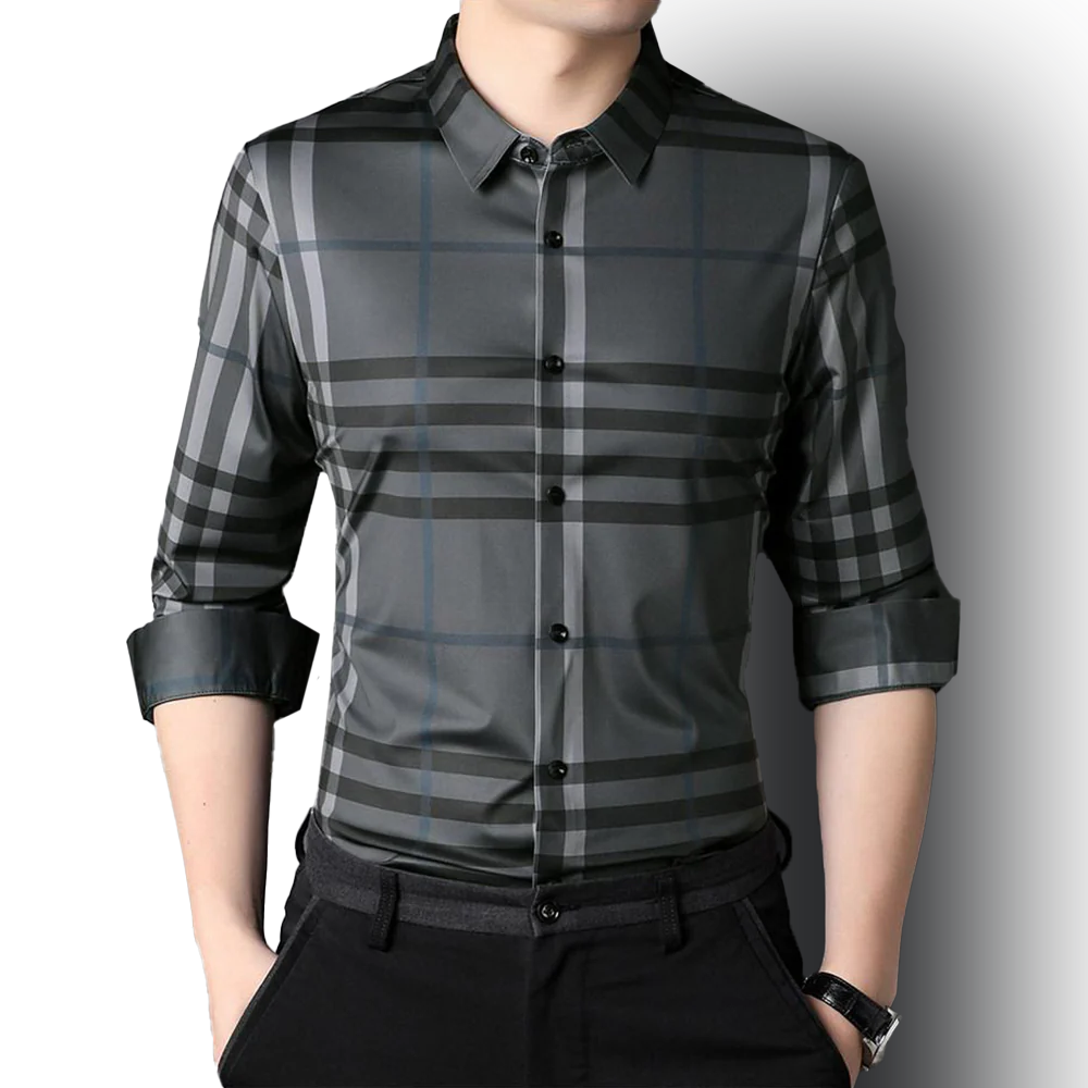 Urban Steel Cotton Full Sleeve Check Shirt (DARKGREY)