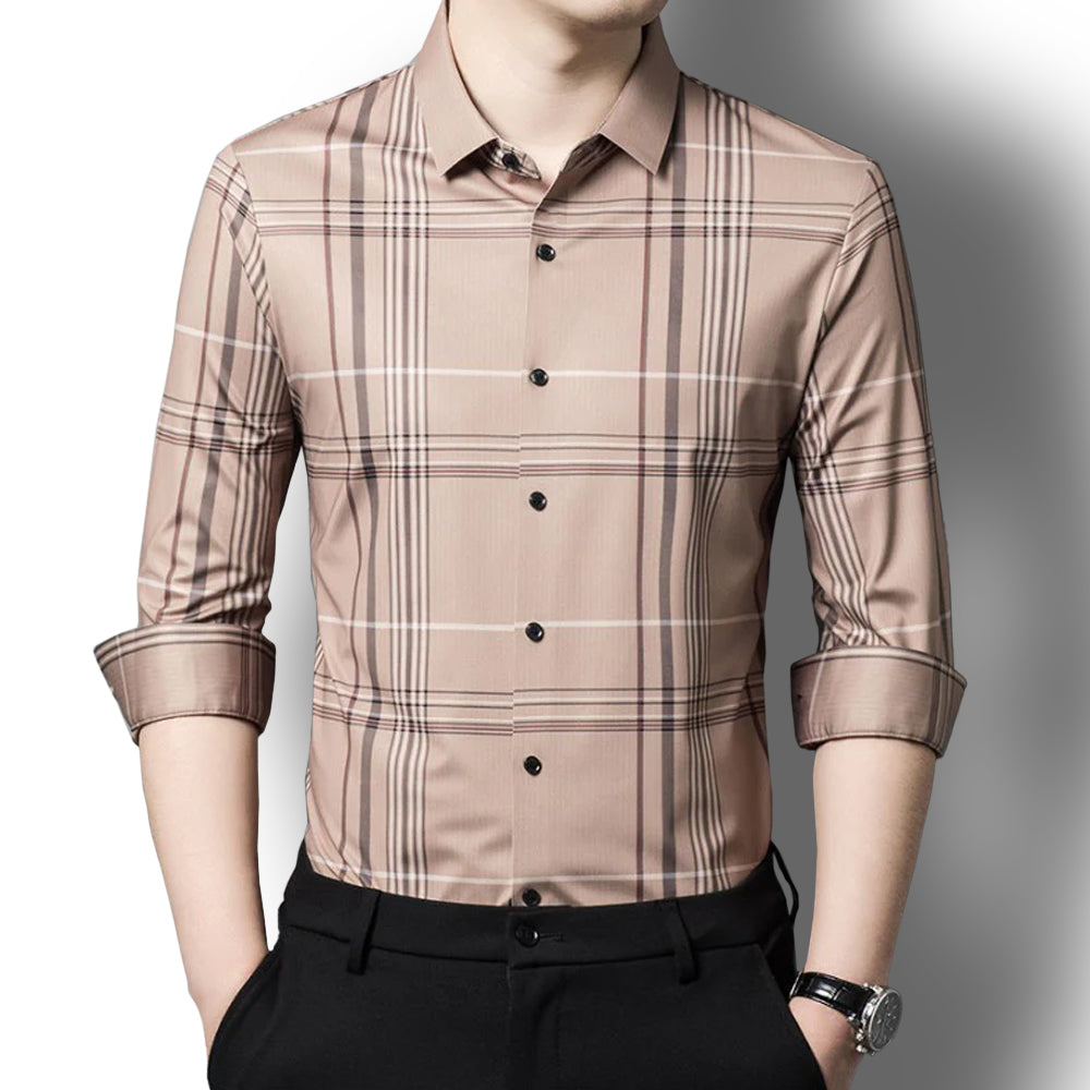 Peachy Charm Cotton Check Shirt (PEACH 2)