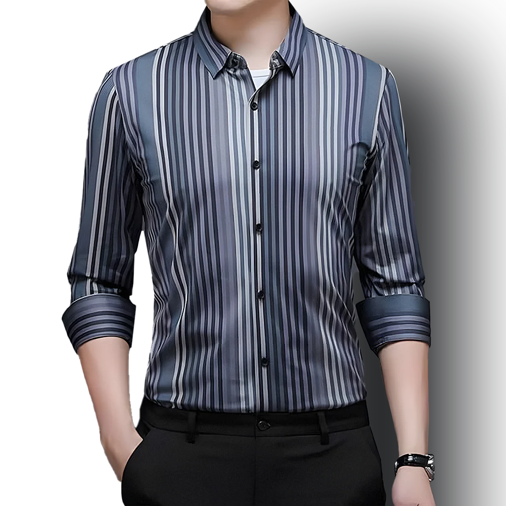Maritime Stripe Fusion Cotton Full Sleeve Shirt (BLUE LINE)