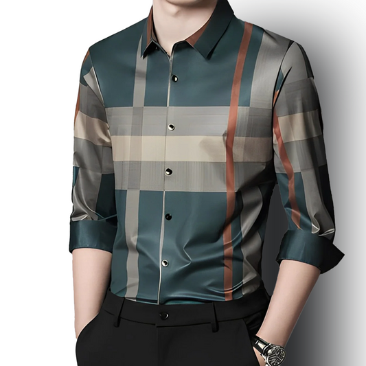 Green Oasis Cotton Full Sleeve Check Shirt (GREEN)