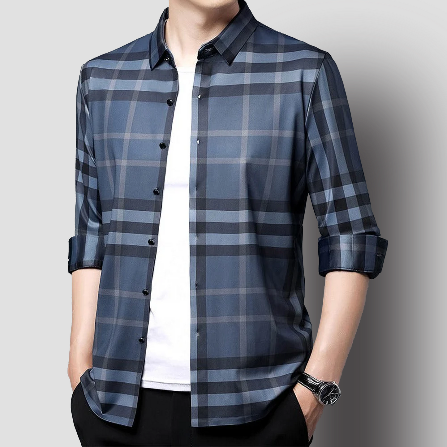 Blue Horizon Cotton Full Sleeve Check Shirt (BLUE CHECK)