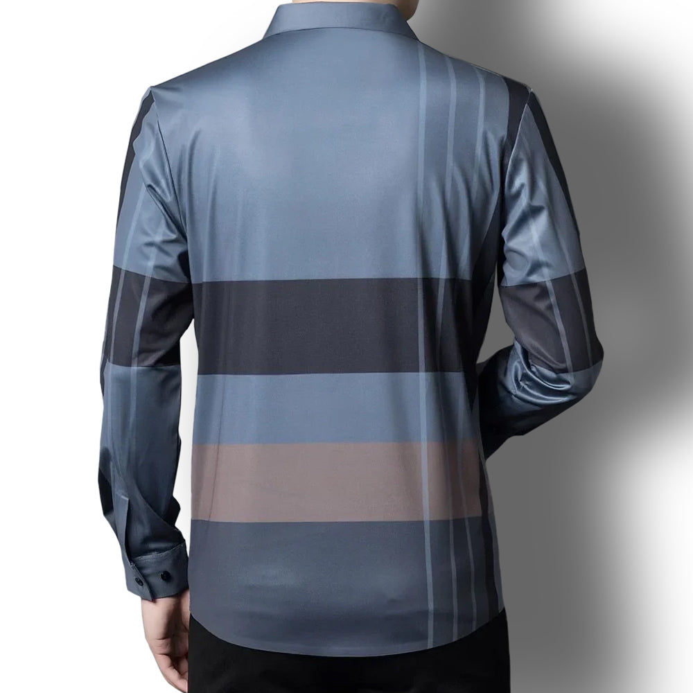 Pastel Harmony Cotton Check Shirt (D GREY)