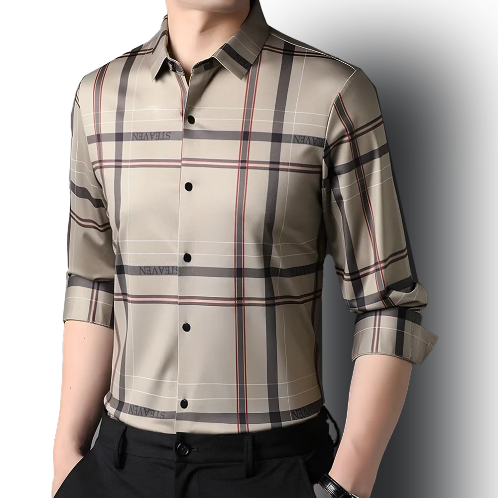 Creamy Elegance Cotton Full Sleeve Check Shirt (CREAM)