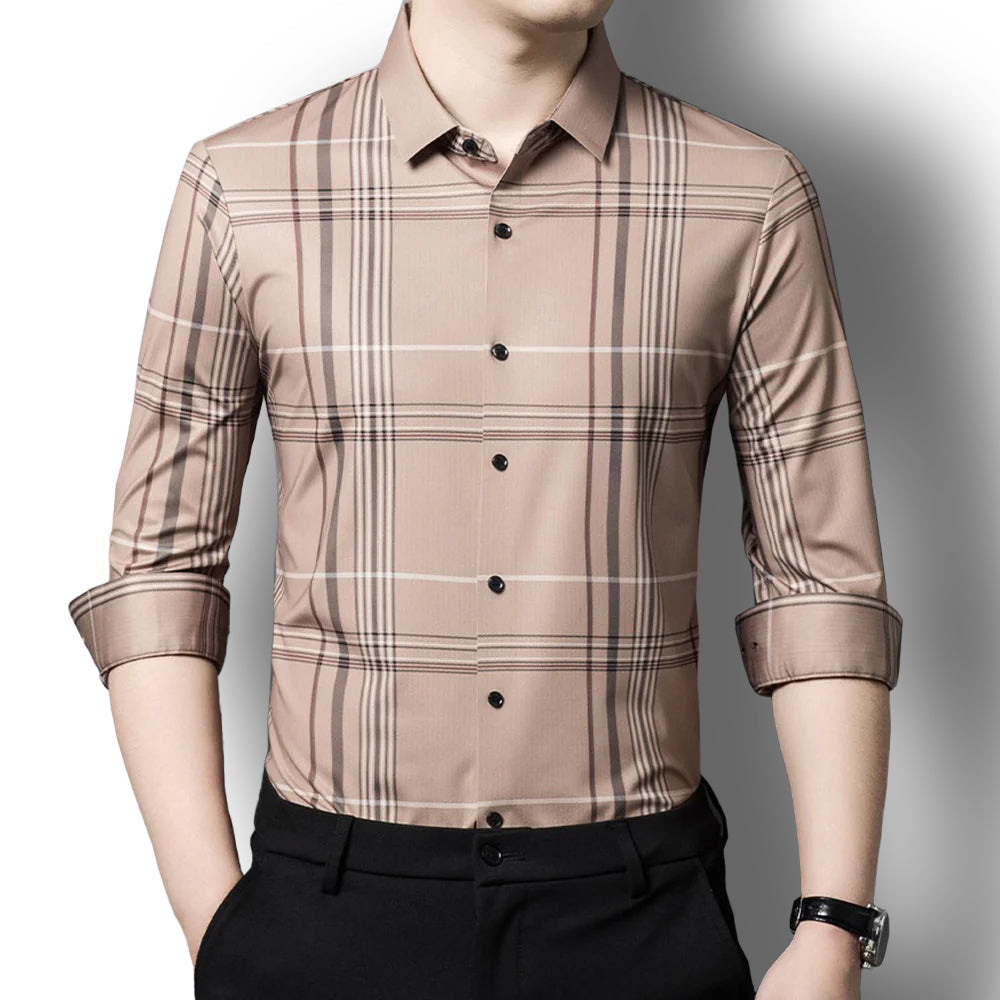Peachy Charm Cotton Check Shirt (PEACH 2)