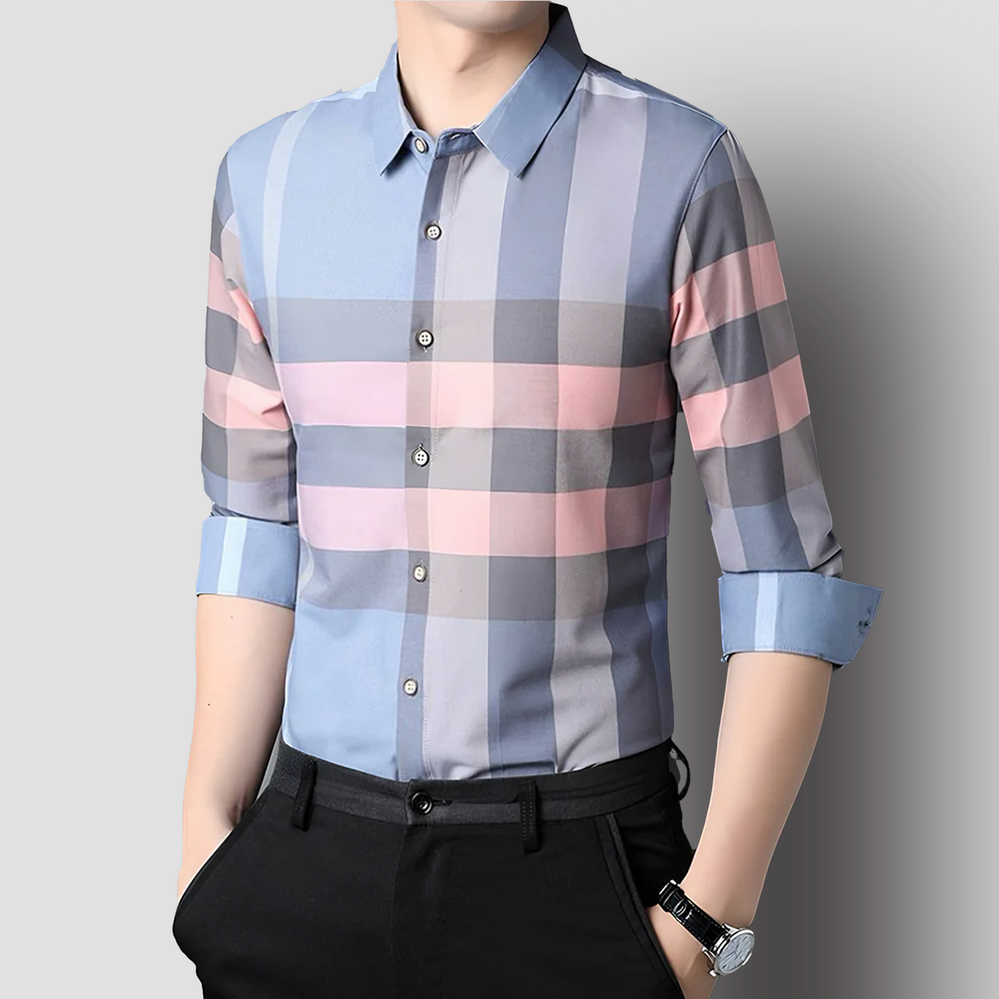 Pastel Men's Premium Cotton Check Shirt (SBP)