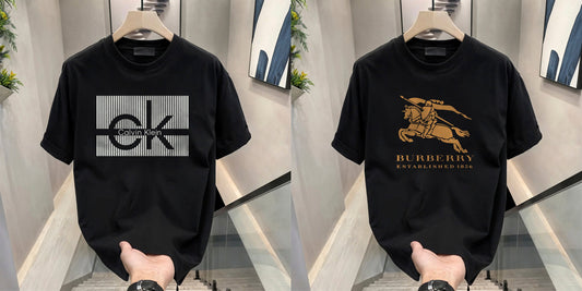 Men's Brand Premium Selling T-Shirt (BD-CK+BURBERRY GOLD)