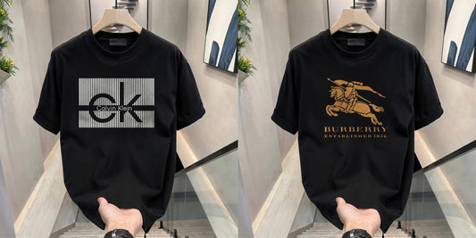 Men's Brand Premium Selling T-Shirt (BD-CK+BURBERRY GOLD)