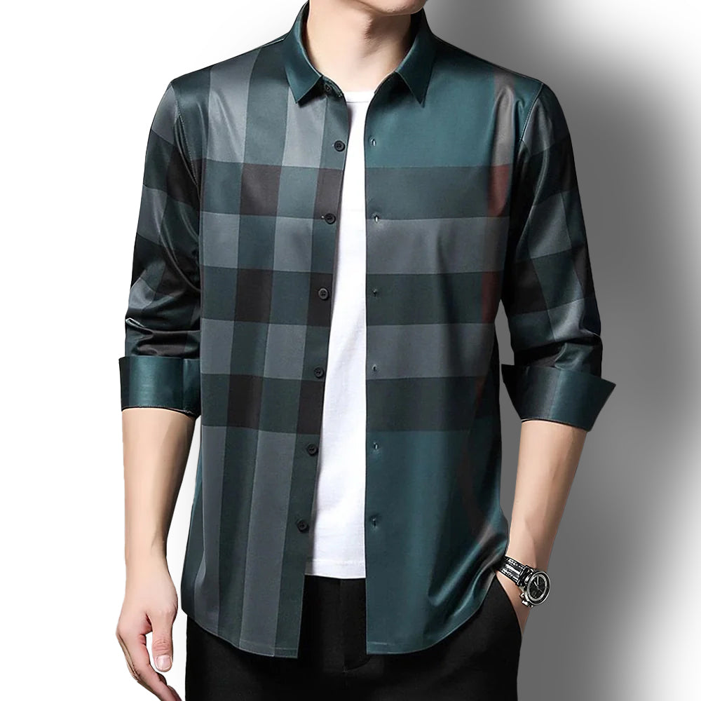Peacock Plume Cotton Full Sleeve Check Shirt (PEACOCK)