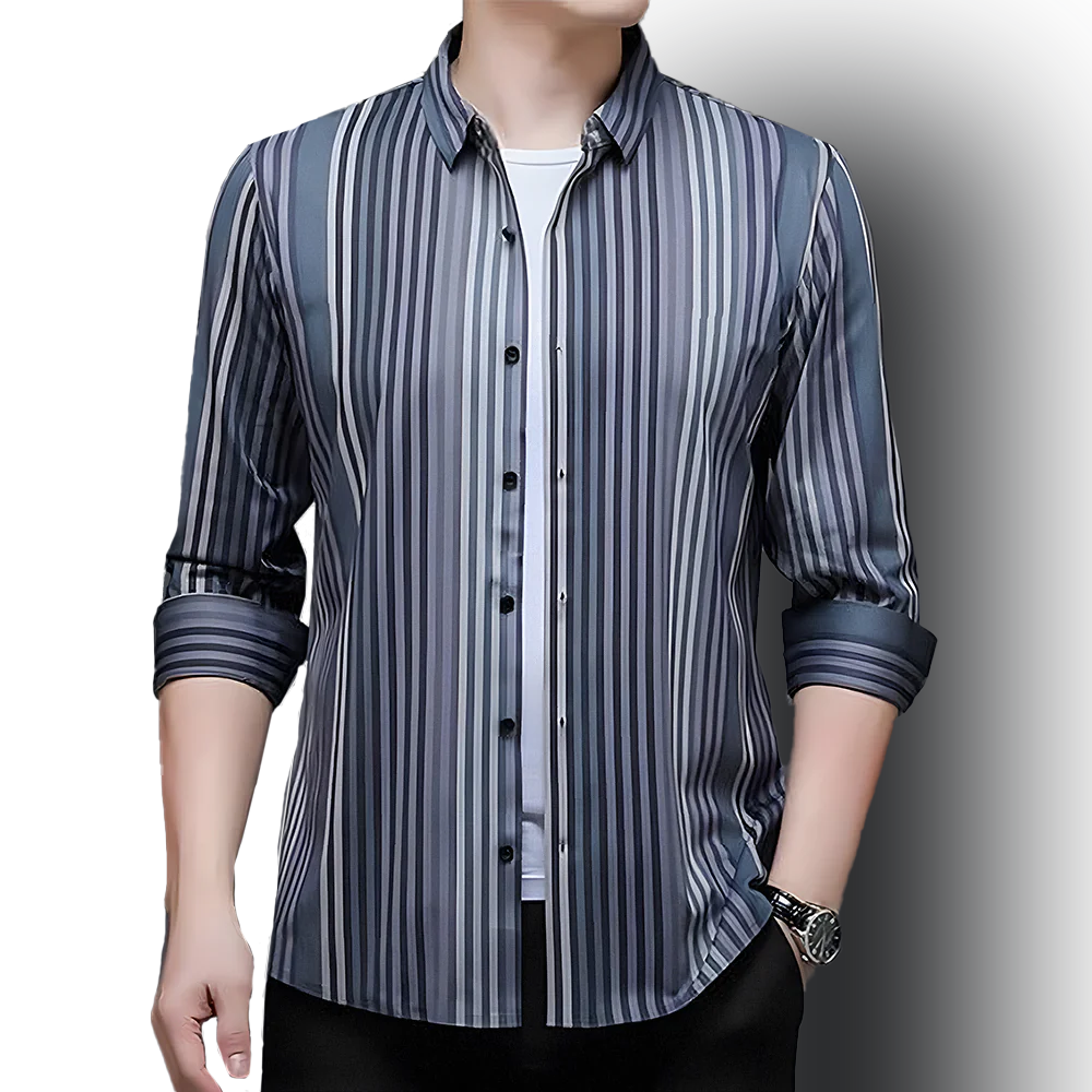 Maritime Stripe Fusion Cotton Full Sleeve Shirt (BLUE LINE)