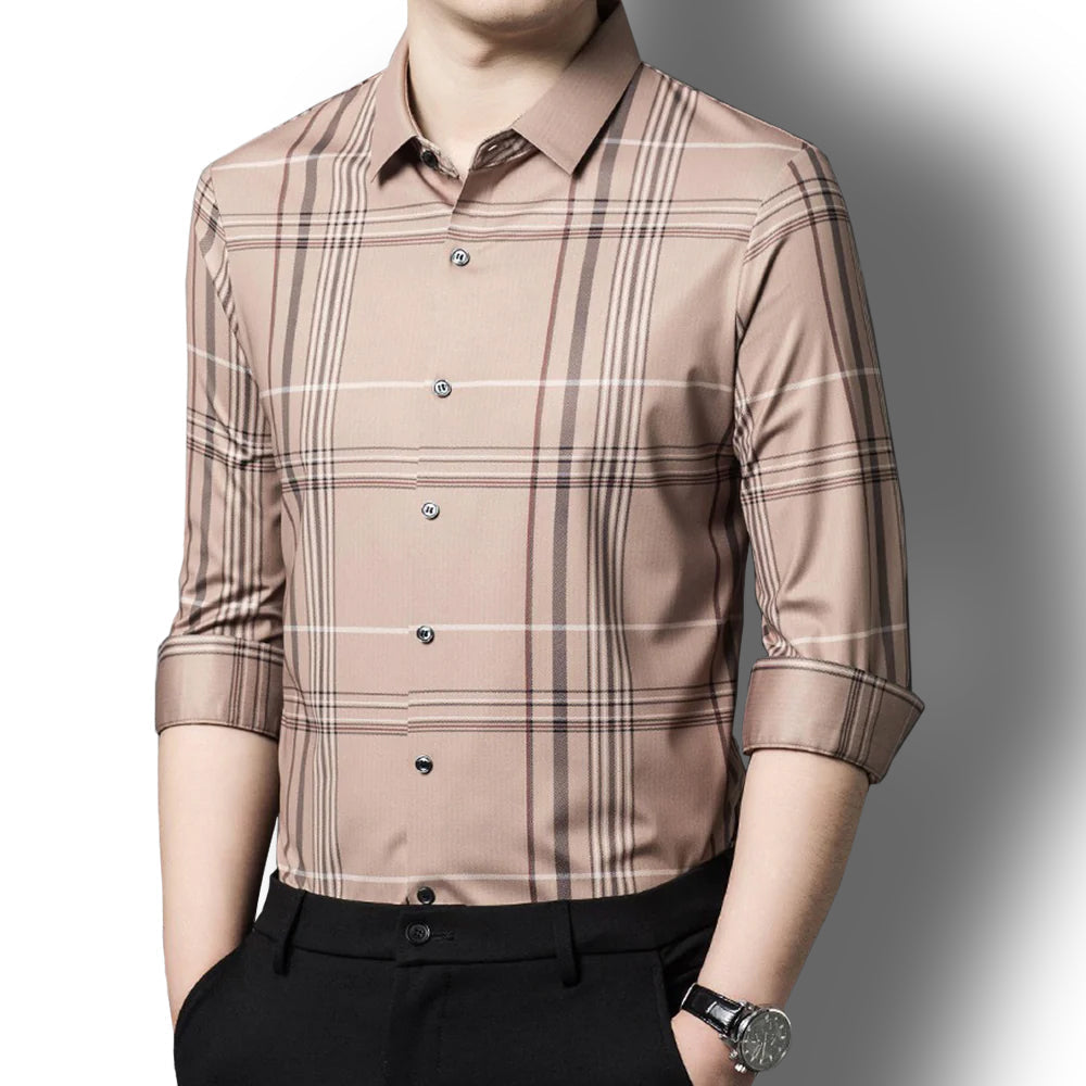 Peachy Charm Cotton Check Shirt (PEACH 2)