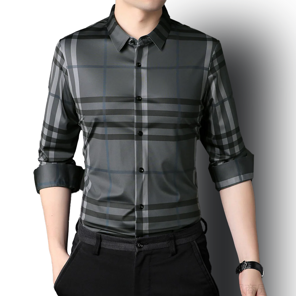 Urban Steel Cotton Full Sleeve Check Shirt (DARKGREY)