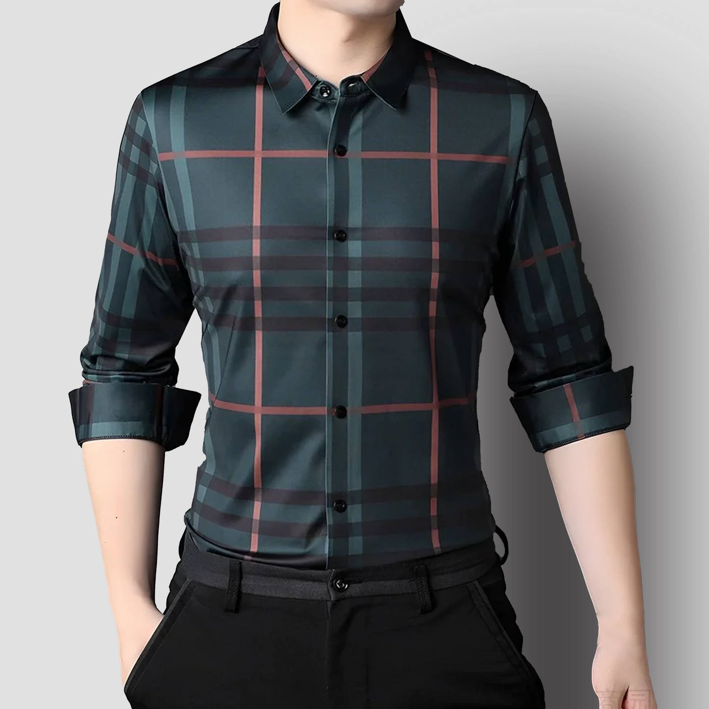 Forest Blossom Cotton Check Shirt (GBL)