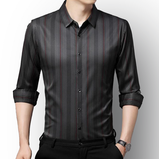 Urban Edge Stripe Cotton Full Sleeve Check Shirt (DGRB)