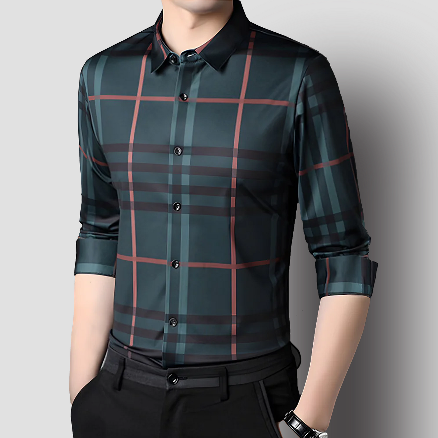 Forest Blossom Cotton Check Shirt (GBL)