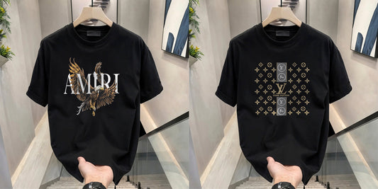 Men's Brand Premium Selling T-Shirt (BD-AMIRI+LV STARS)