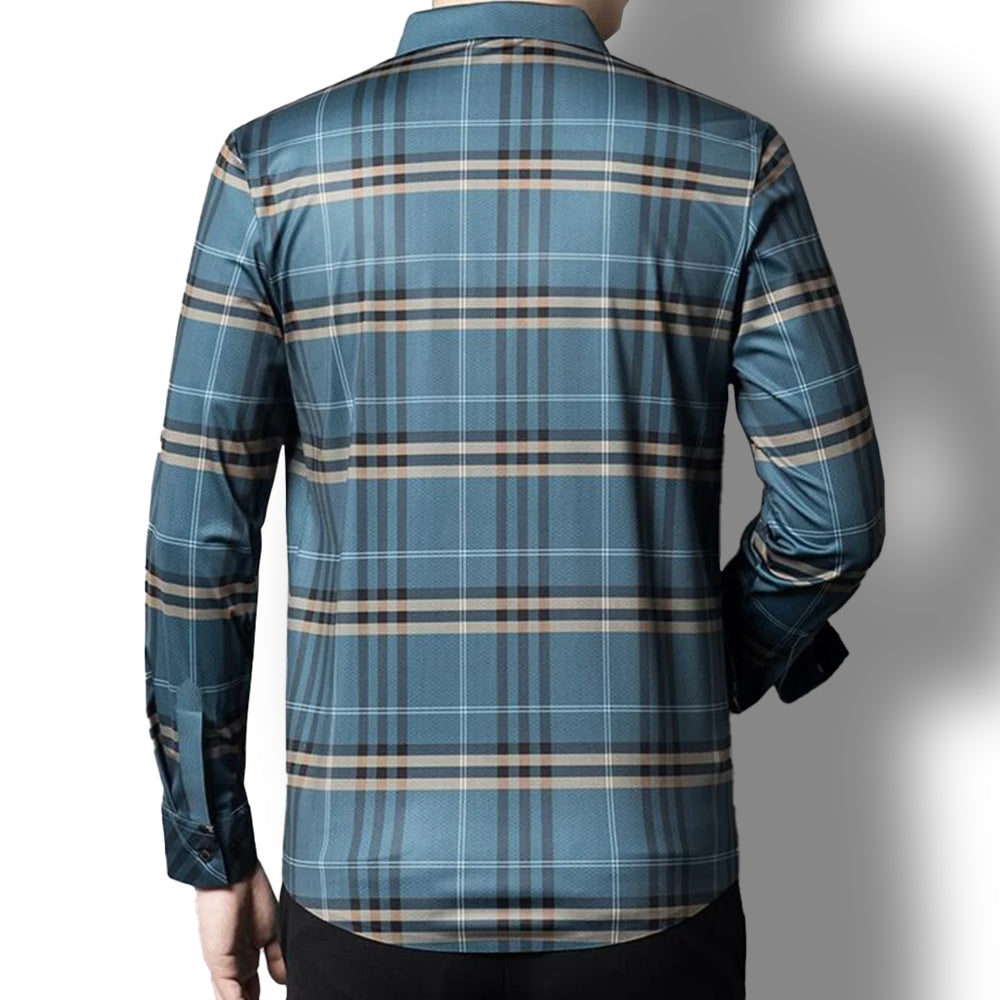 Azure Sky Cotton Full Sleeve Check Shirt (BLUEBOX)
