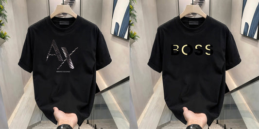 Men's Brand Premium Selling T-Shirt (BD-AX CUT+GOLD BOSS)