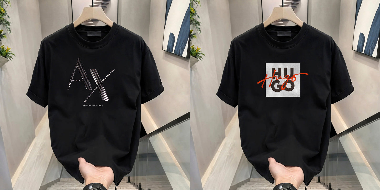 Men's Brand Premium Selling T-Shirt (BD-AX CUT+HUGO RED)