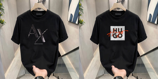 Men's Brand Premium Selling T-Shirt (BD-AX CUT+HUGO RED)