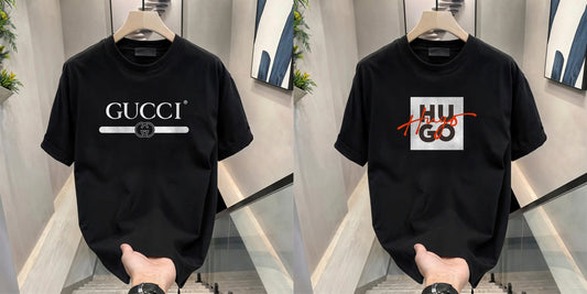 Men's Brand Premium Selling T-Shirt (BD-HUGO RED +GUCCI)
