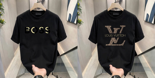 Men's Brand Premium Selling T-Shirt (BD-GOLD BOSS+LV)