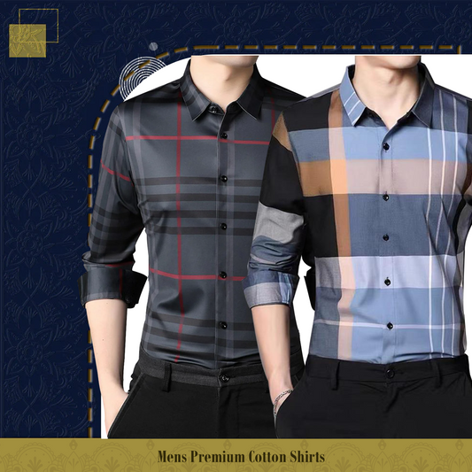 Men's Premium Cotton Shirts (GREY BOX+SOB)