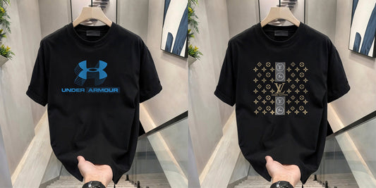 Men's Brand Premium Selling T-Shirt (BD-BLUE ARMOUR+LV STARS)