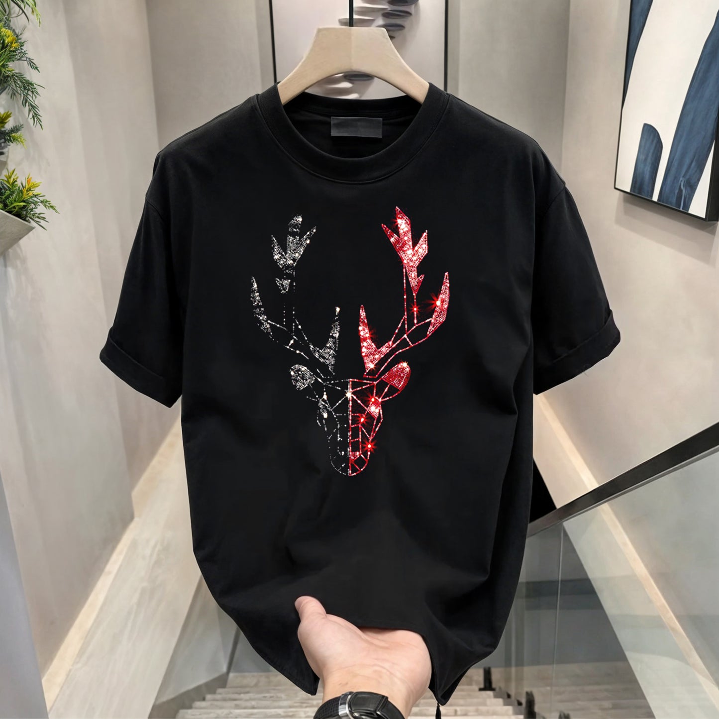 Men's Rhinestone Luxury T-shirts (DEER)
