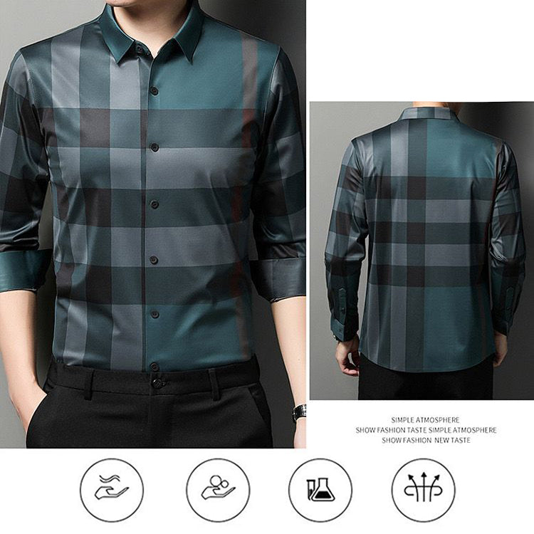 Peacock Plume Cotton Full Sleeve Check Shirt (PEACOCK)
