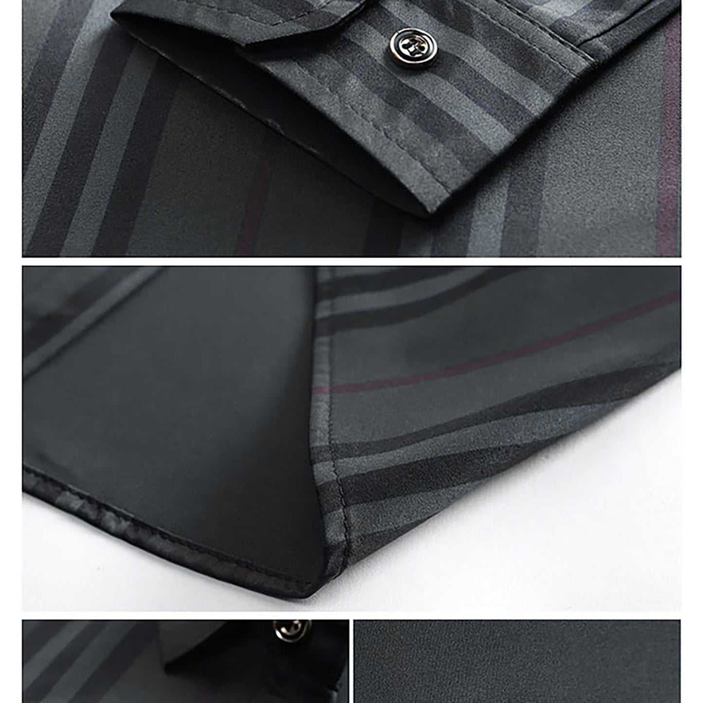 Forest Edge Stripe Cotton Shirt (BROWN L)